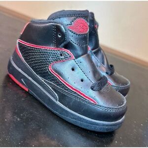 Nike Air Jordan 2 Retro Bred Black Red 395720-002 Toddler TD Size 6C